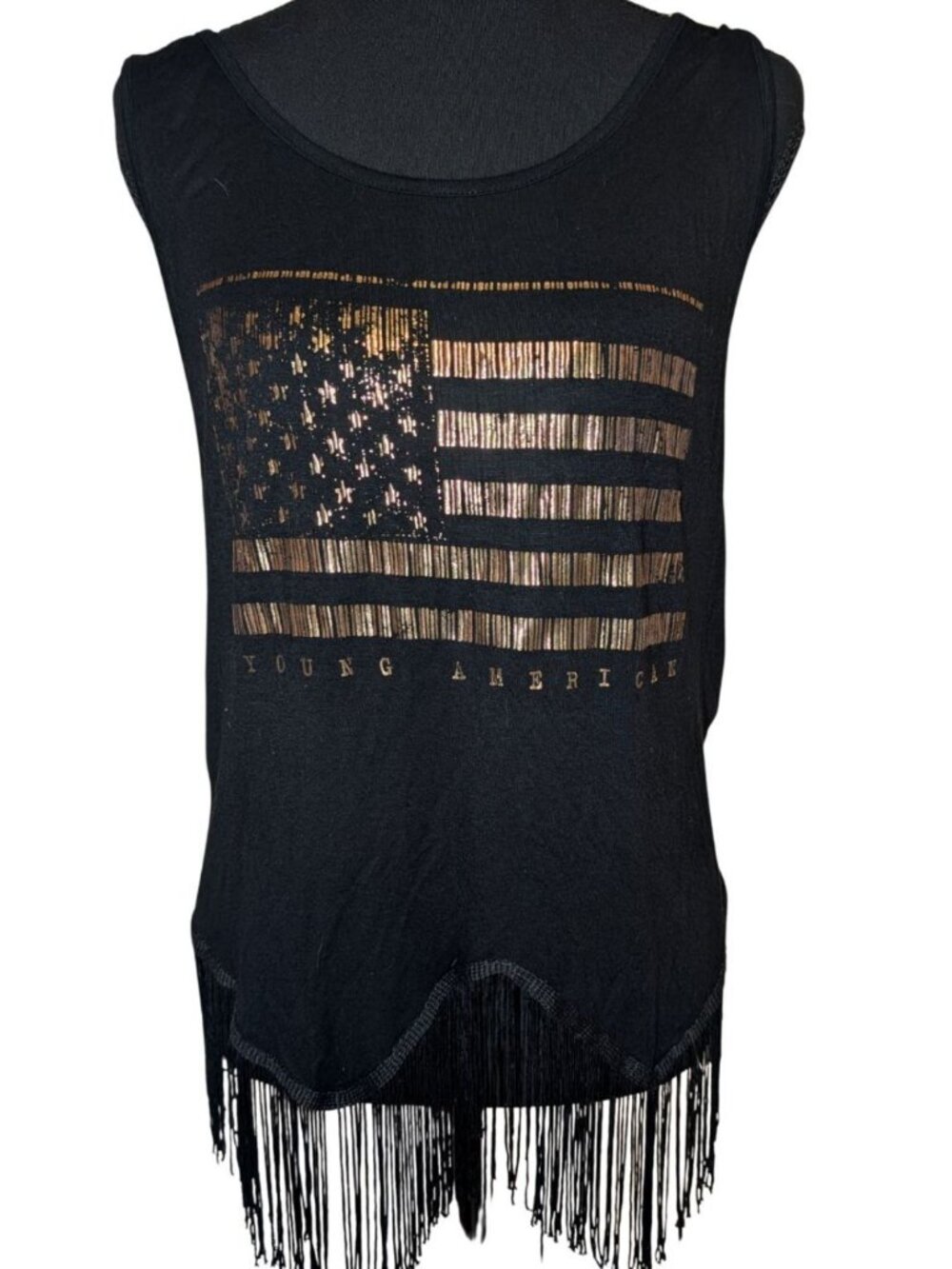 ✨ Do Not Disturb "Young American" Foil Fringe Tank ✨